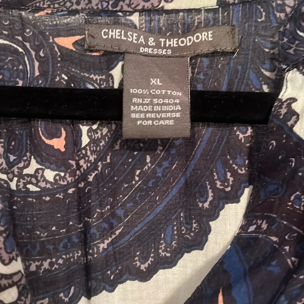Chelsea and Theodore Blue Paisley Dress XL - Picture 3 of 6